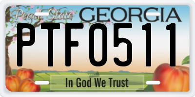 GA license plate PTF0511