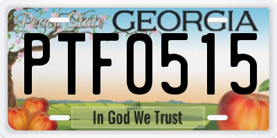GA license plate PTF0515