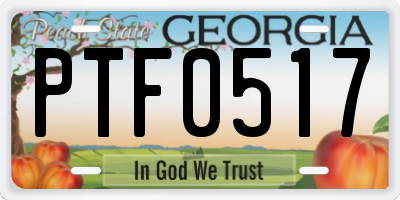 GA license plate PTF0517