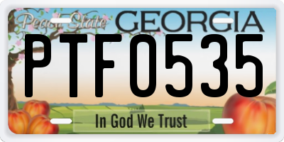 GA license plate PTF0535