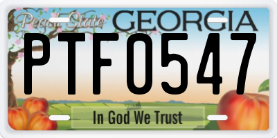 GA license plate PTF0547