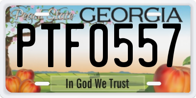 GA license plate PTF0557