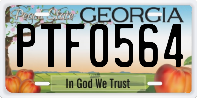 GA license plate PTF0564