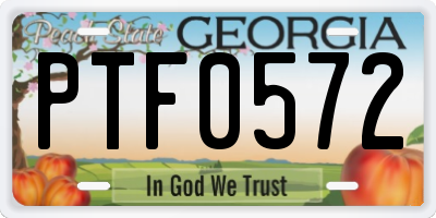 GA license plate PTF0572