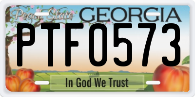 GA license plate PTF0573