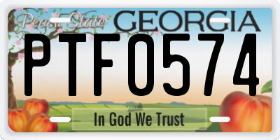 GA license plate PTF0574