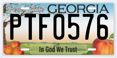 GA license plate PTF0576