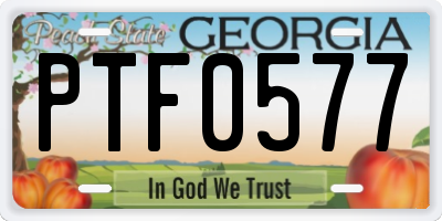 GA license plate PTF0577