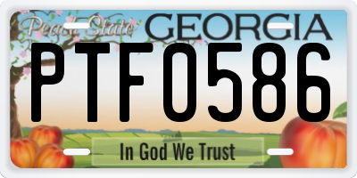 GA license plate PTF0586