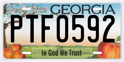 GA license plate PTF0592