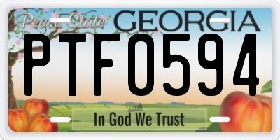 GA license plate PTF0594