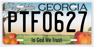 GA license plate PTF0627