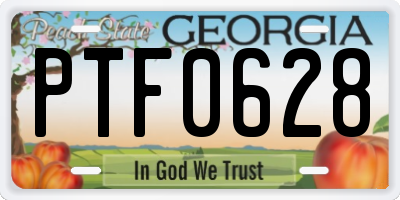 GA license plate PTF0628