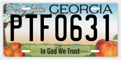 GA license plate PTF0631