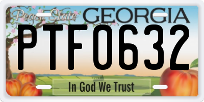 GA license plate PTF0632