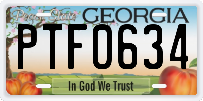 GA license plate PTF0634