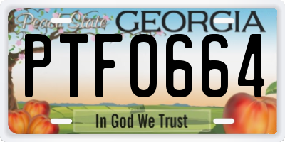 GA license plate PTF0664
