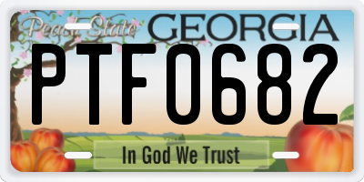 GA license plate PTF0682