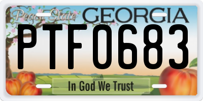 GA license plate PTF0683