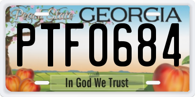 GA license plate PTF0684