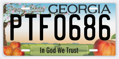 GA license plate PTF0686