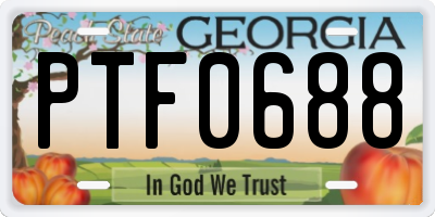 GA license plate PTF0688