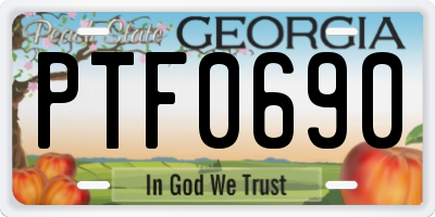 GA license plate PTF0690