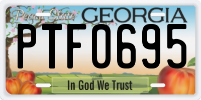 GA license plate PTF0695