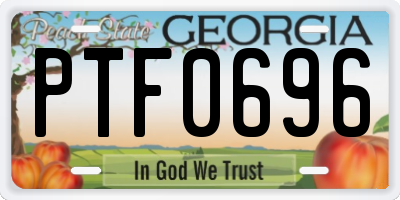 GA license plate PTF0696