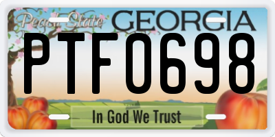 GA license plate PTF0698