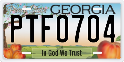 GA license plate PTF0704