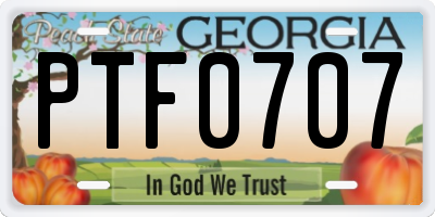 GA license plate PTF0707