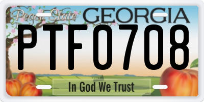 GA license plate PTF0708