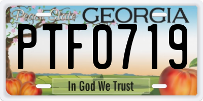 GA license plate PTF0719
