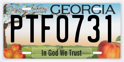GA license plate PTF0731
