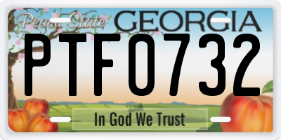 GA license plate PTF0732