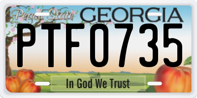 GA license plate PTF0735