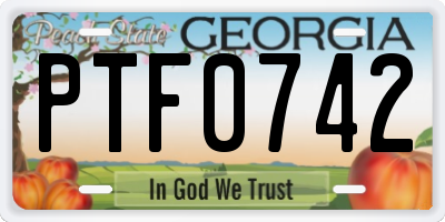 GA license plate PTF0742
