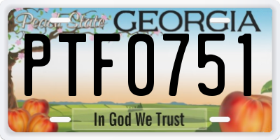 GA license plate PTF0751