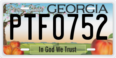GA license plate PTF0752