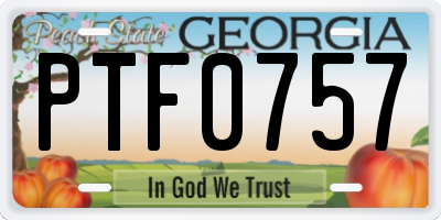 GA license plate PTF0757