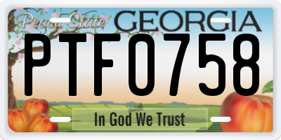 GA license plate PTF0758