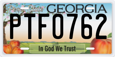 GA license plate PTF0762
