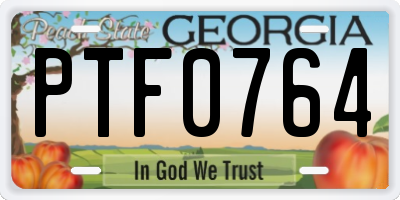GA license plate PTF0764