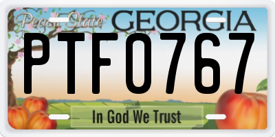 GA license plate PTF0767