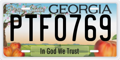 GA license plate PTF0769