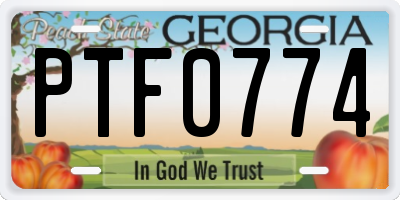 GA license plate PTF0774