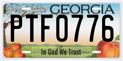 GA license plate PTF0776