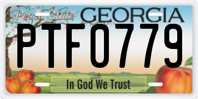 GA license plate PTF0779