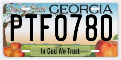 GA license plate PTF0780